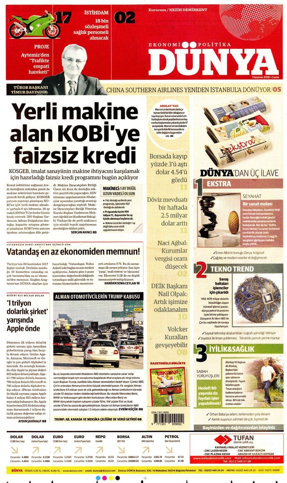 Gazete manşetleri 1 Haziran 2018 Hürriyet - Sözcü - Posta - Habertürk 11