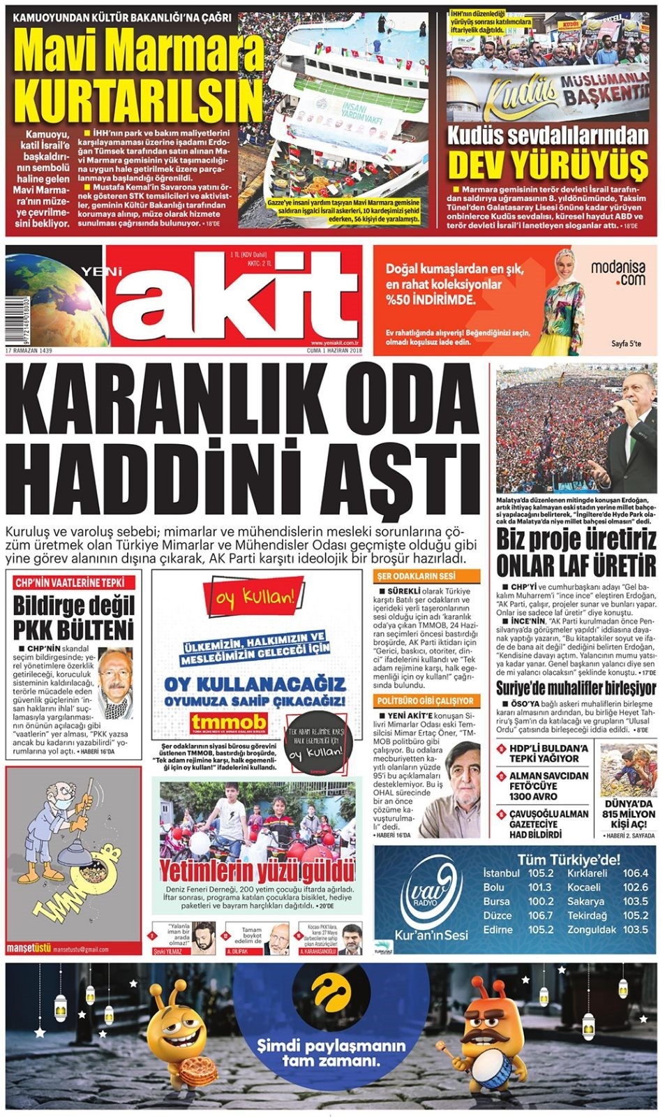 Gazete manşetleri 1 Haziran 2018 Hürriyet - Sözcü - Posta - Habertürk 15