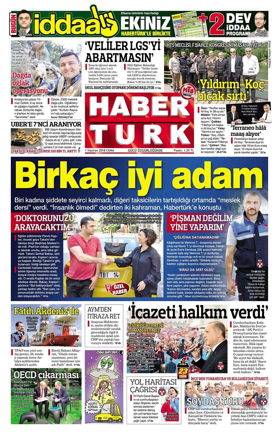 Gazete manşetleri 1 Haziran 2018 Hürriyet - Sözcü - Posta - Habertürk 4