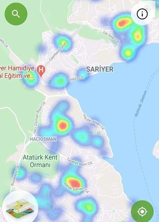 HES uygulaması güncellendi! İşte İstanbul'un ilçelerindeki korona yoğunluk haritası 11