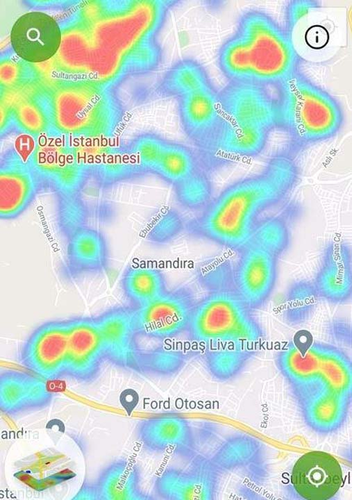 HES uygulaması güncellendi! İşte İstanbul'un ilçelerindeki korona yoğunluk haritası 12