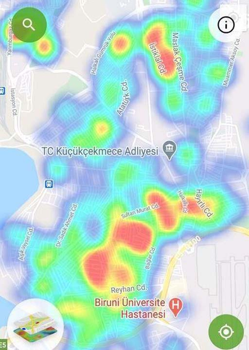 HES uygulaması güncellendi! İşte İstanbul'un ilçelerindeki korona yoğunluk haritası 15