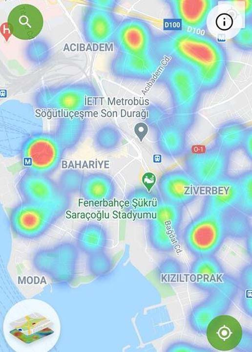 HES uygulaması güncellendi! İşte İstanbul'un ilçelerindeki korona yoğunluk haritası 18