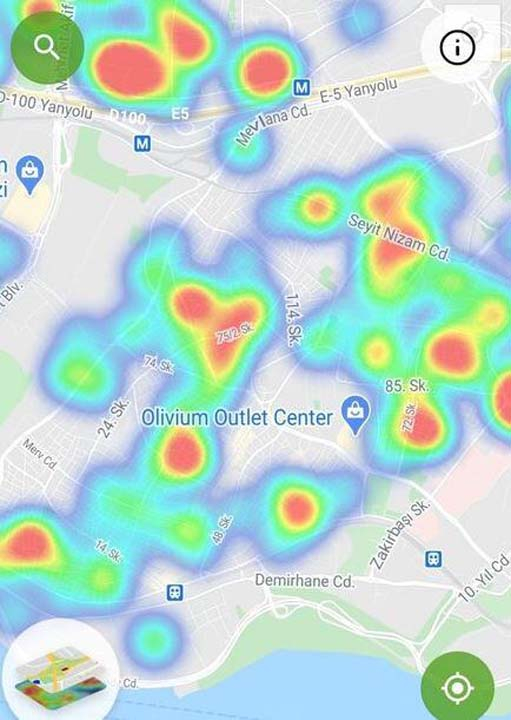 HES uygulaması güncellendi! İşte İstanbul'un ilçelerindeki korona yoğunluk haritası 2