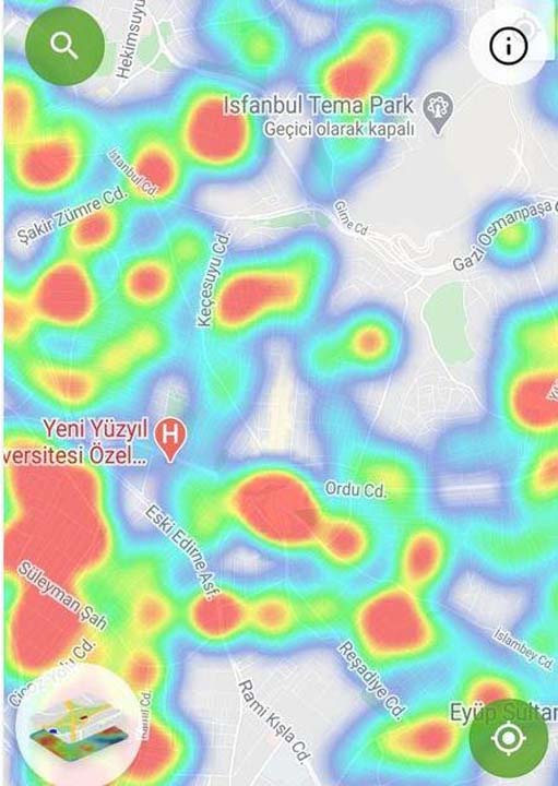 HES uygulaması güncellendi! İşte İstanbul'un ilçelerindeki korona yoğunluk haritası 20