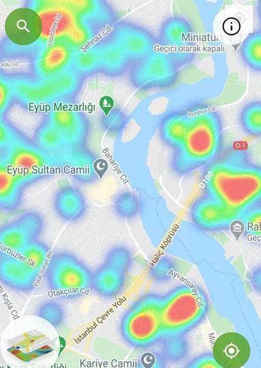 HES uygulaması güncellendi! İşte İstanbul'un ilçelerindeki korona yoğunluk haritası 22