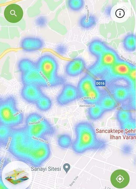 HES uygulaması güncellendi! İşte İstanbul'un ilçelerindeki korona yoğunluk haritası 25