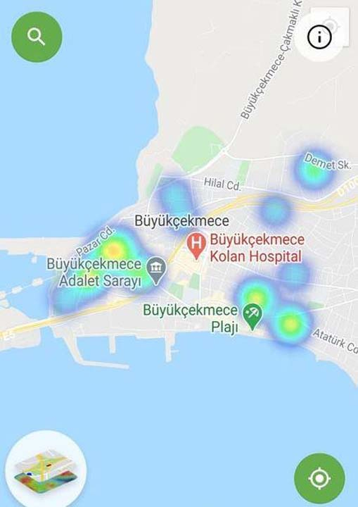 HES uygulaması güncellendi! İşte İstanbul'un ilçelerindeki korona yoğunluk haritası 27