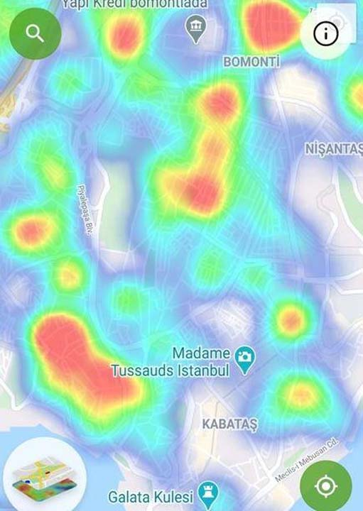 HES uygulaması güncellendi! İşte İstanbul'un ilçelerindeki korona yoğunluk haritası 28