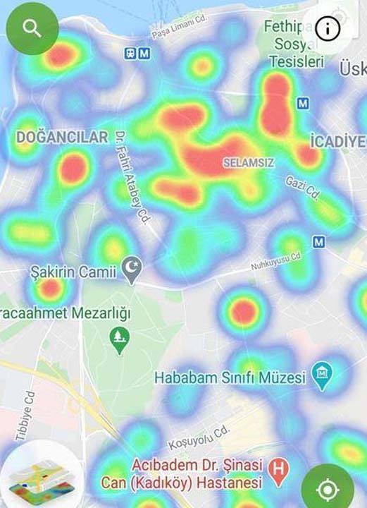 HES uygulaması güncellendi! İşte İstanbul'un ilçelerindeki korona yoğunluk haritası 3