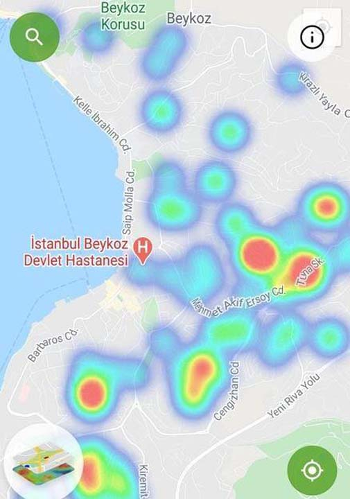 HES uygulaması güncellendi! İşte İstanbul'un ilçelerindeki korona yoğunluk haritası 30