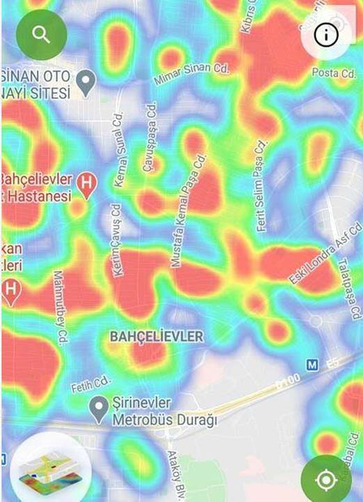 HES uygulaması güncellendi! İşte İstanbul'un ilçelerindeki korona yoğunluk haritası 35