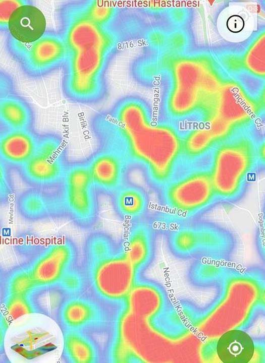 HES uygulaması güncellendi! İşte İstanbul'un ilçelerindeki korona yoğunluk haritası 36