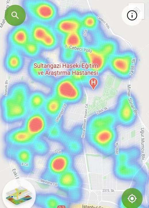 HES uygulaması güncellendi! İşte İstanbul'un ilçelerindeki korona yoğunluk haritası 8