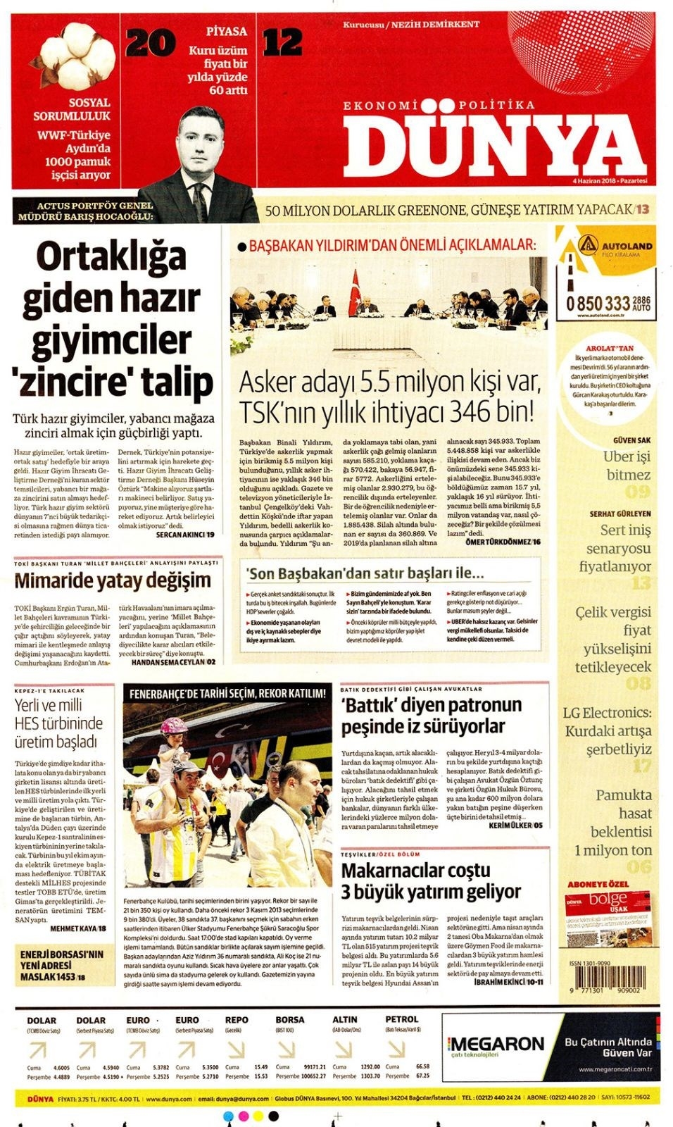 Gazete manşetleri 4 Haziran 2018 Hürriyet - Sözcü - Fanatik 11