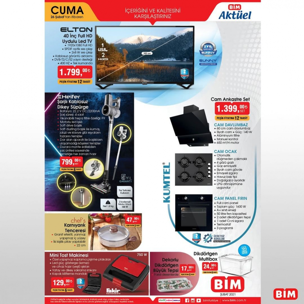 1 Mart Pazartesi Bim kataloğu | 1 Mart 2021 BİM katalog | Fakir mini tost makinesi 98