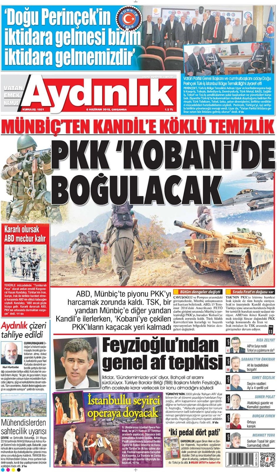 6 Haziran 2018 Gazete manşetleri - Hürriyet, Sabah, Posta, Sözcü Gazetesi 13