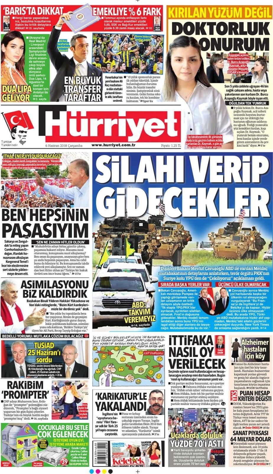 6 Haziran 2018 Gazete manşetleri - Hürriyet, Sabah, Posta, Sözcü Gazetesi 2