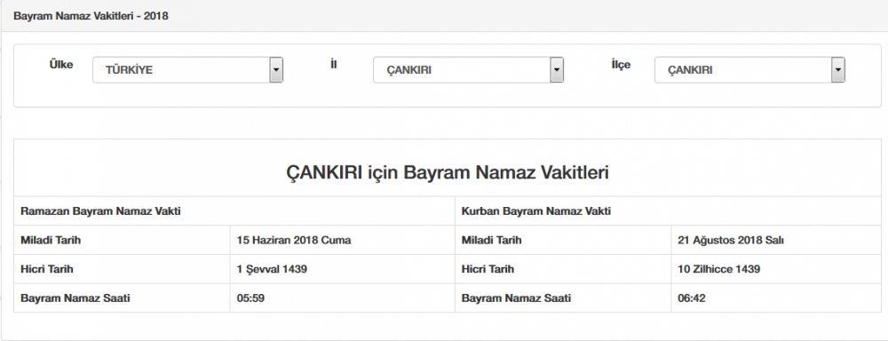 Bayram namazı saat kaçta? İl, il Bayram namazı saatleri 2018 24