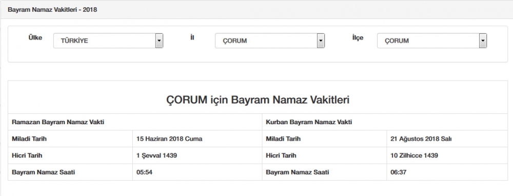 Bayram namazı saat kaçta? İl, il Bayram namazı saatleri 2018 25