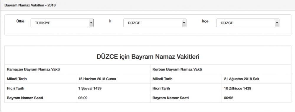 Bayram namazı saat kaçta? İl, il Bayram namazı saatleri 2018 28