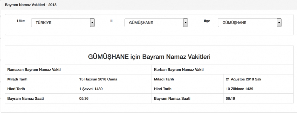 Bayram namazı saat kaçta? İl, il Bayram namazı saatleri 2018 36