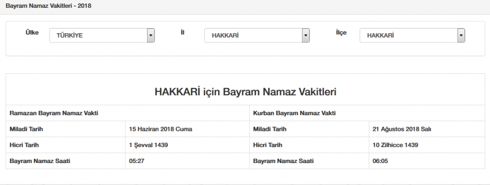 Bayram namazı saat kaçta? İl, il Bayram namazı saatleri 2018 37