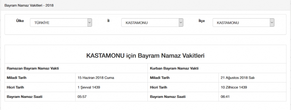 Bayram namazı saat kaçta? İl, il Bayram namazı saatleri 2018 47