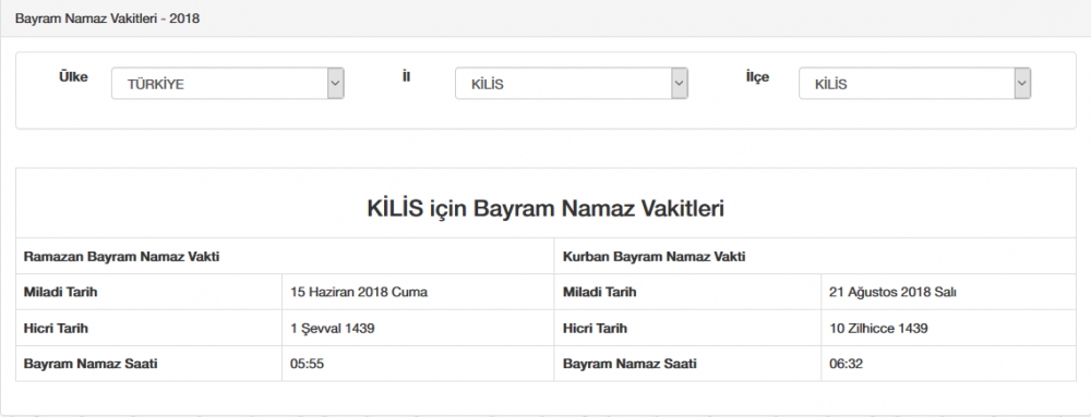 Bayram namazı saat kaçta? İl, il Bayram namazı saatleri 2018 49