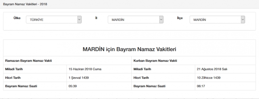 Bayram namazı saat kaçta? İl, il Bayram namazı saatleri 2018 58