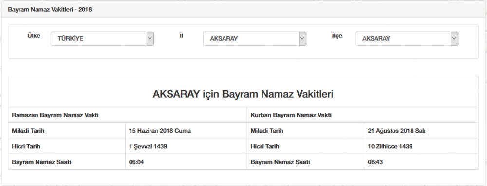 Bayram namazı saat kaçta? İl, il Bayram namazı saatleri 2018 6