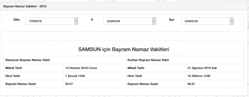 Bayram namazı saat kaçta? İl, il Bayram namazı saatleri 2018 68