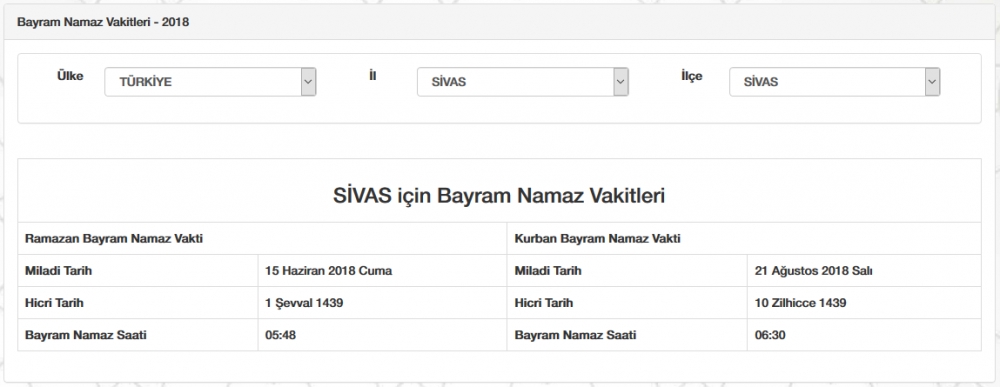 Bayram namazı saat kaçta? İl, il Bayram namazı saatleri 2018 71