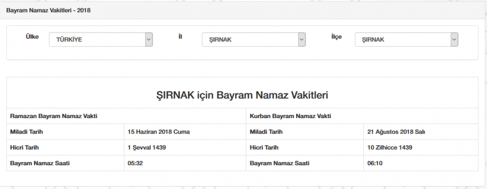 Bayram namazı saat kaçta? İl, il Bayram namazı saatleri 2018 73