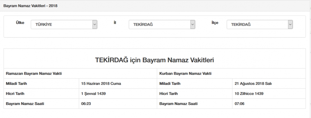 Bayram namazı saat kaçta? İl, il Bayram namazı saatleri 2018 74