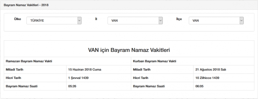 Bayram namazı saat kaçta? İl, il Bayram namazı saatleri 2018 79