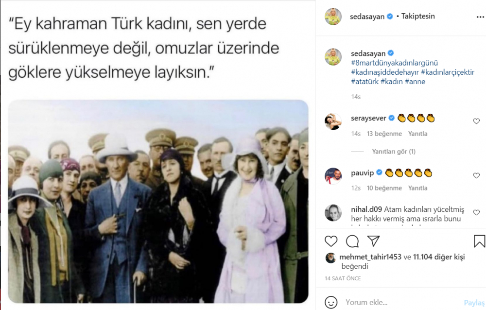 Ünlü isimlerden '8 Mart Dünya Kadınlar Günü' paylaşımı 1