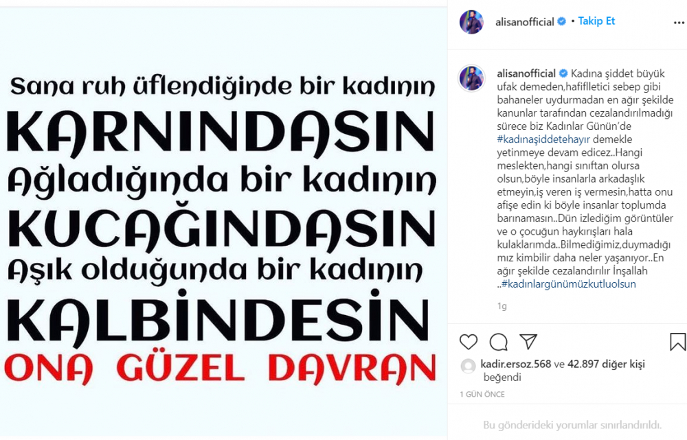 Ünlü isimlerden '8 Mart Dünya Kadınlar Günü' paylaşımı 6