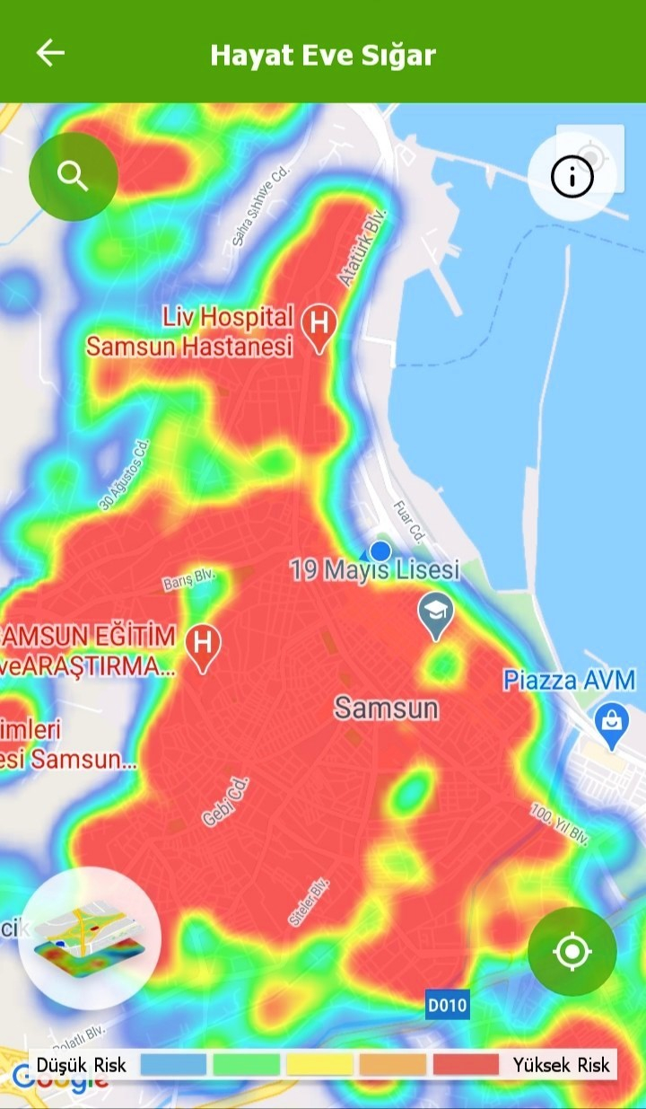 Çok yüksek riskli iller arasındaki Samsun'da, koronavirüs pik yaptı! Her yer kıpkırmızı oldu 4