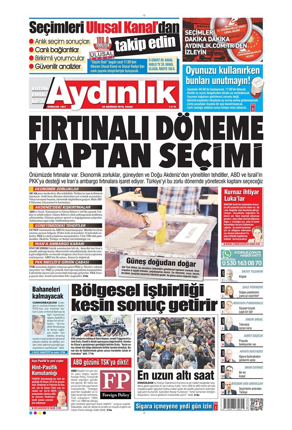 24 Haziran 2018 Gazete manşetleri - Sözcü, Hürriyet, Cumhuriyet, Posta 12