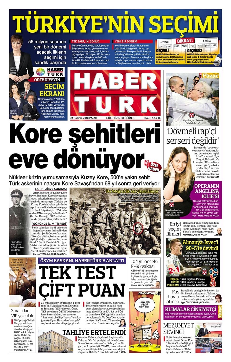 24 Haziran 2018 Gazete manşetleri - Sözcü, Hürriyet, Cumhuriyet, Posta 4