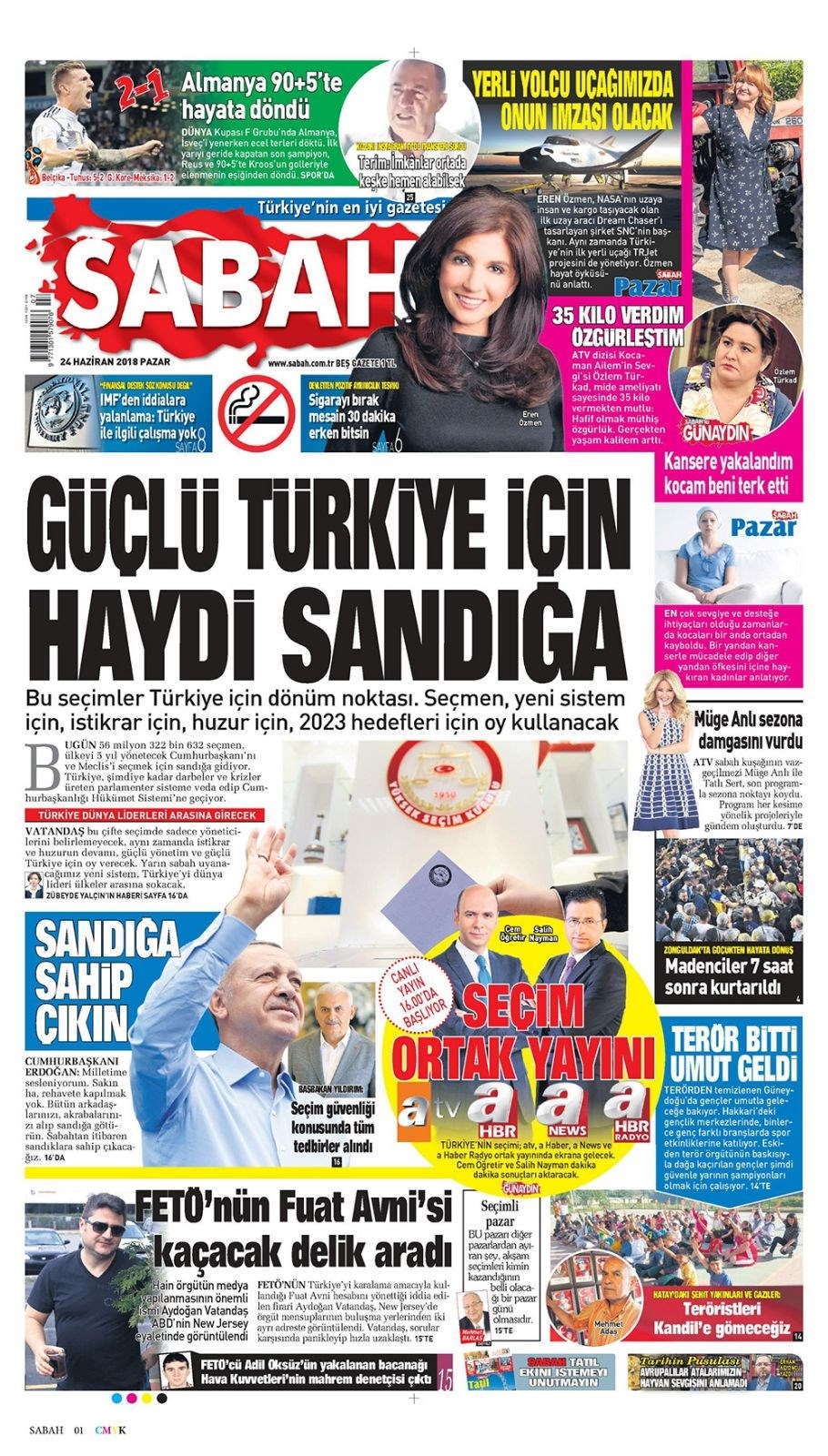 24 Haziran 2018 Gazete manşetleri - Sözcü, Hürriyet, Cumhuriyet, Posta 8