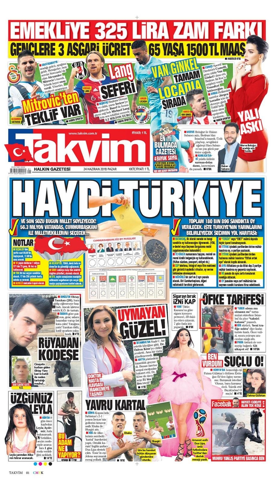 24 Haziran 2018 Gazete manşetleri - Sözcü, Hürriyet, Cumhuriyet, Posta 9