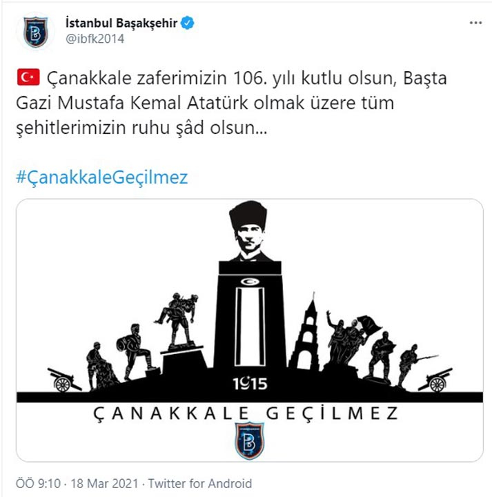 Çanakkale destanı 106 yaşında! İşte Süper Lig ekiplerinin 18 Mart Çanakkale Zaferi paylaşımları 5