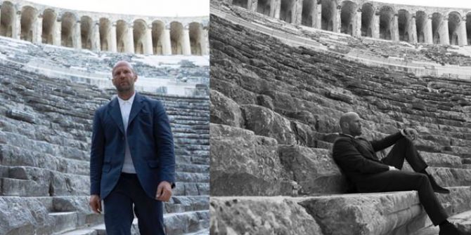 Film çekimlerini bitiren Jason Statham Aspendos'u gezdi!