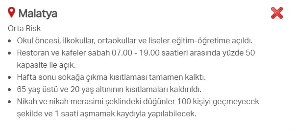 Hangi ilde hangi kısıtlamalar uygulanıyor? İşte renklere göre il il uygulanan kısıtlamalar 11