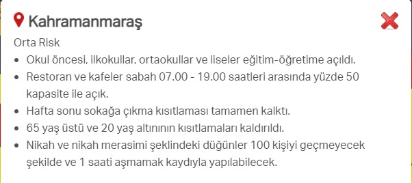 Hangi ilde hangi kısıtlamalar uygulanıyor? İşte renklere göre il il uygulanan kısıtlamalar 12