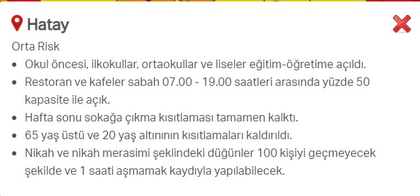 Hangi ilde hangi kısıtlamalar uygulanıyor? İşte renklere göre il il uygulanan kısıtlamalar 14