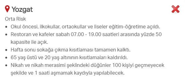 Hangi ilde hangi kısıtlamalar uygulanıyor? İşte renklere göre il il uygulanan kısıtlamalar 16