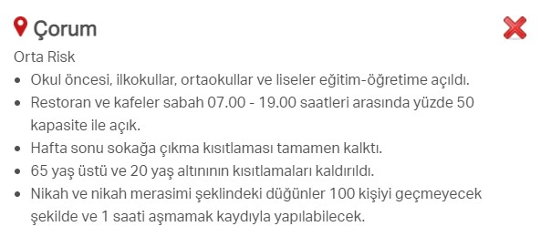 Hangi ilde hangi kısıtlamalar uygulanıyor? İşte renklere göre il il uygulanan kısıtlamalar 17